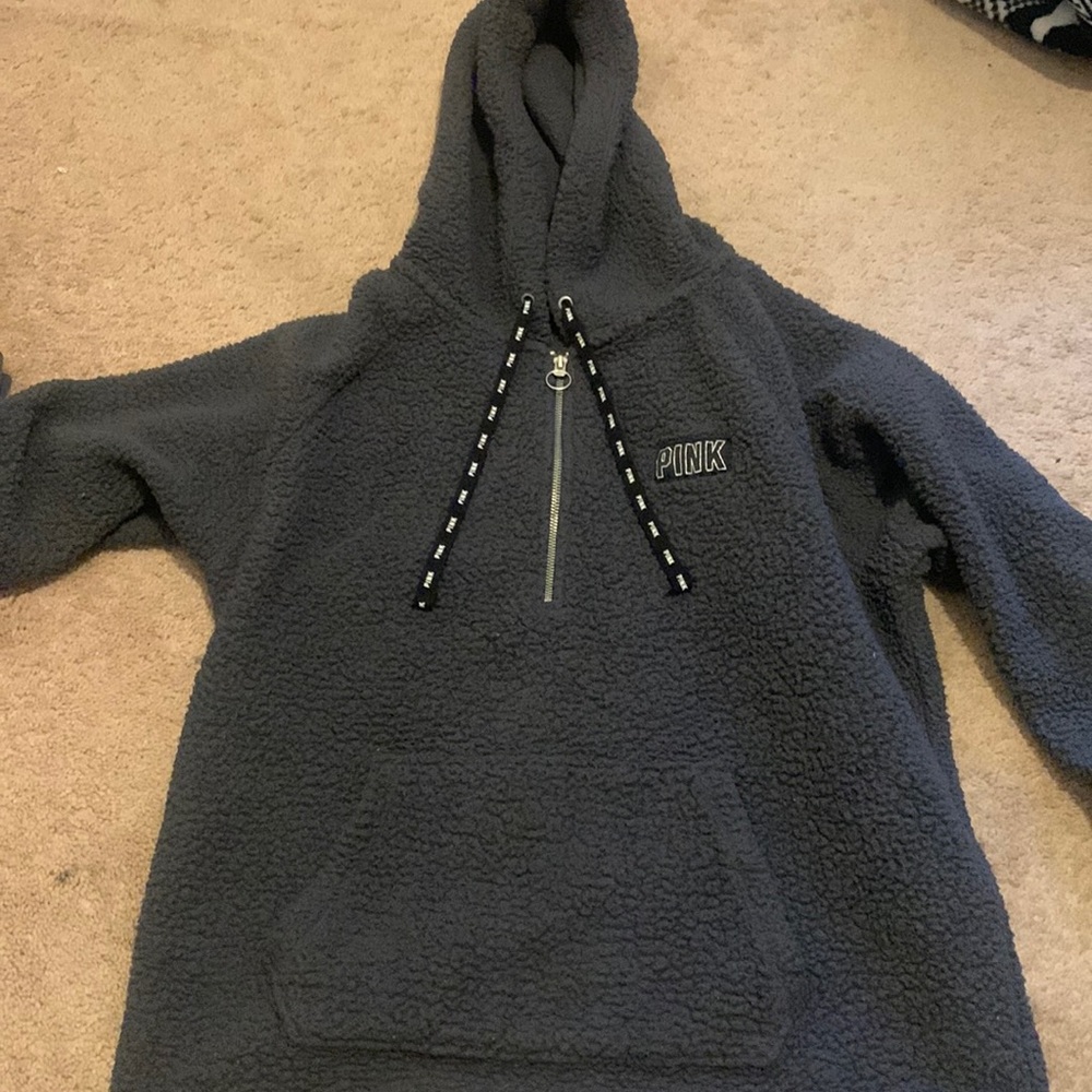 PINK/VS Sherpa Half-Zip Hoodie